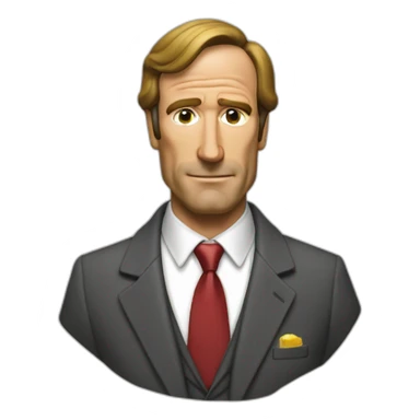 Saul Goodman with his classic ear pice and his icon is pose sticker