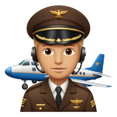 Pilot near airplane sticker
