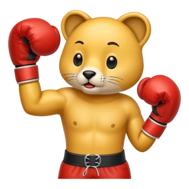 Animal with boxing gloves sticker
