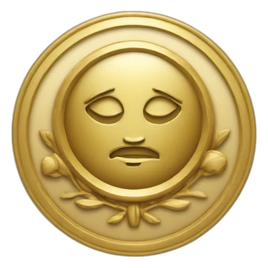 gold emblem with seal face sticker
