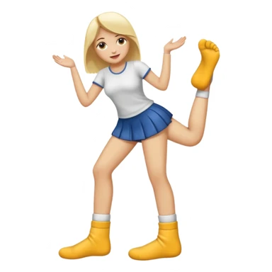 Femme blonde déguisée en  chaussette géante sticker
