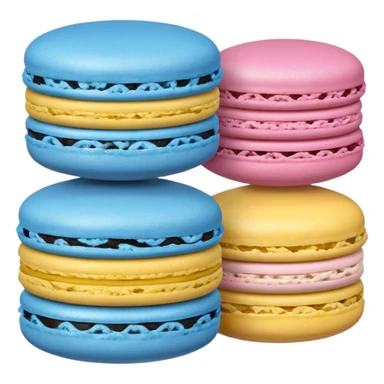 Blue Macaroon Yellow Macaroon & Pink Macaroon Stacked sticker