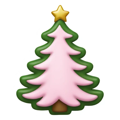 Light pink Pink Christmas tree white ornament  sticker
