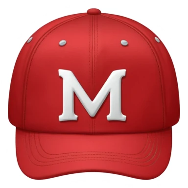 red cap with letter m on it sticker