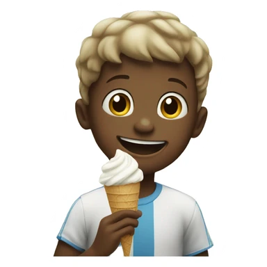 smiling boys outdoors in nature eating ice cream  sticker