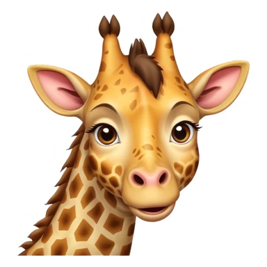 A timid giraffe peeking slightly from the side of the emoji frame, with one hoof shyly waving. Big, nervous eyes, a small smile, and exaggerated blush marks. Cute and awkward—great for lurkers saying 'hi' sticker