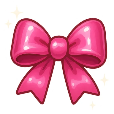 new bow emoji, cute and shiny, with sparkles sticker