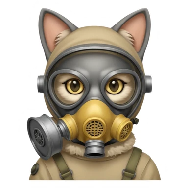 cat with gas masks sticker