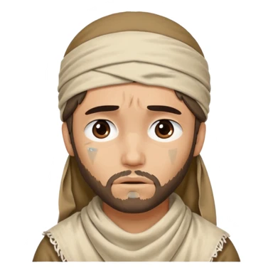 Sad tear with bandana on his head saying 100% Jesus sticker