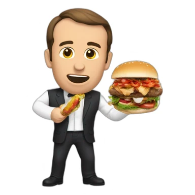 Macron qui mange un kebab sticker