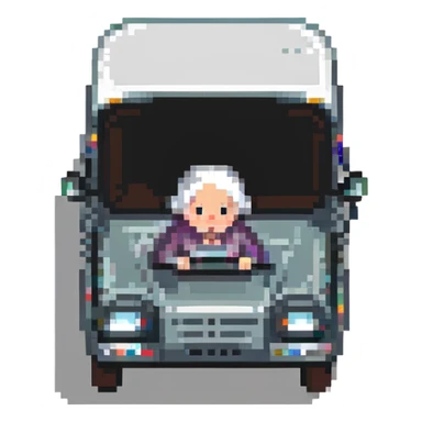 bus with a driver that goes really fast from old lady sticker