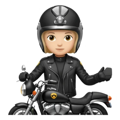 Jul qui fe le signe jul sur une moto sticker