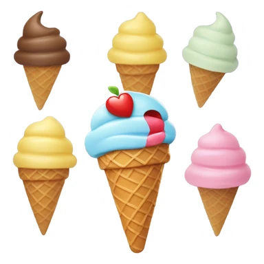 A heart eating ice cream  sticker