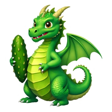 A dragon holding a pickle sticker