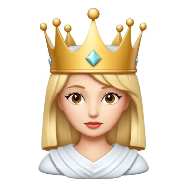 
chess queen piece object, elegant crown top, 3D cartoon, glossy material, soft shadow, mobile game icon style, centered, clean background, no text, no watermark
 sticker