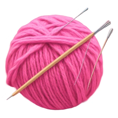 ball of pink yarn with knitting needles sticker