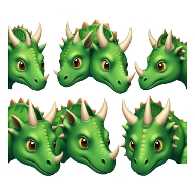faces of different office green triceratops sticker