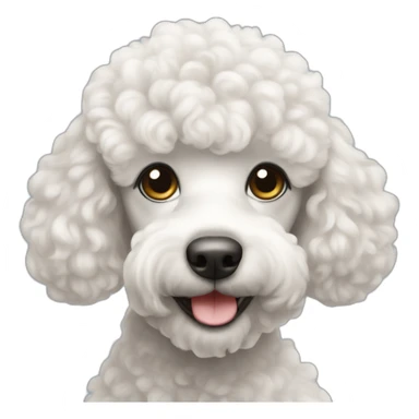 Cute withe poodle sticker