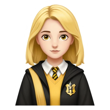 Charlotte Skeoch is hannah abbott in harry potter, wear hogwarts Hufflepuff uniform sticker