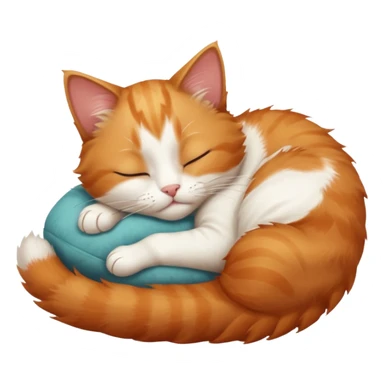 ginger and white small cat eyes closed lying down in weird position sticker