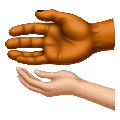 there is a drawing of a human hand gently reaching toward a dog’s paw. The dog has brown fur with black areas, and the paw is extended like it’s about to touch the person’s fingers sticker