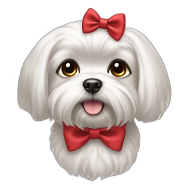 Maltese dog female with a hair bow and black eyes, sticker