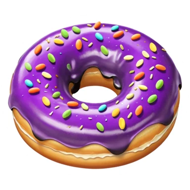 Donut with eggplant through it sticker