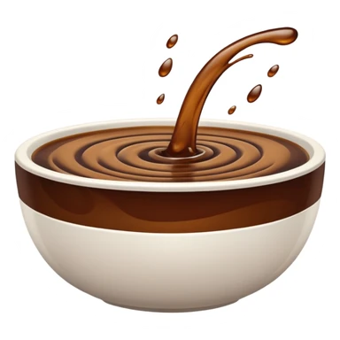 brown liquid in white bowl sticker