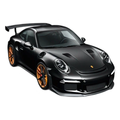 Black Porsche 911 GT3 RS  sticker