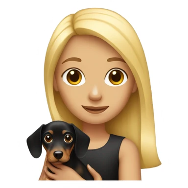 Blonde girl with a dachshund  sticker