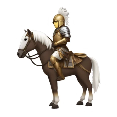 an avar nomadic soldier  with white skin and brown armor on a horse from the side sticker