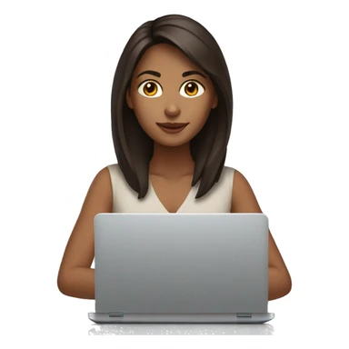 brunette on a laptop sticker