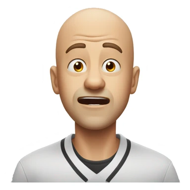 bald man who is in shock but also about to be laugh sticker