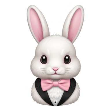 white bunny with pink bowtie sticker