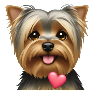 Yorkie with a heart kissing face sticker