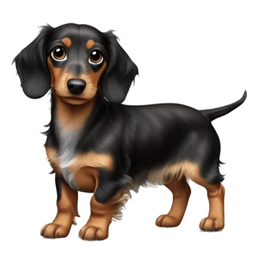 Tri Merle long haired Dachshund puppy full body sticker