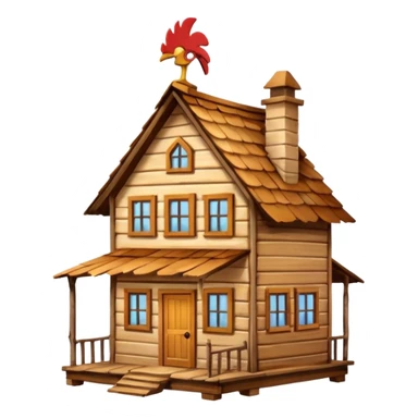 wooden house on live chicken legs sticker