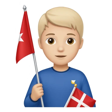 Flag holder kid sticker