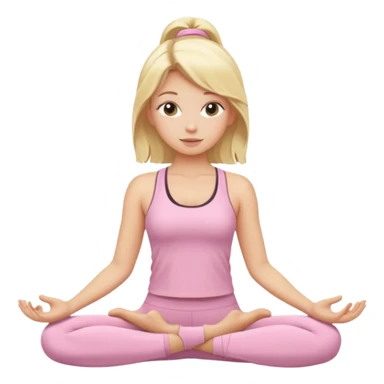 Yoga Blonde Girl With Light Pink Clothes n sticker