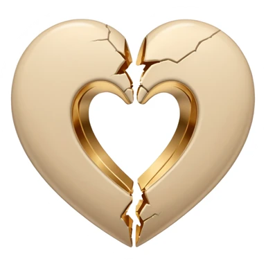 Pale beige broken heart with wedding rings sticker