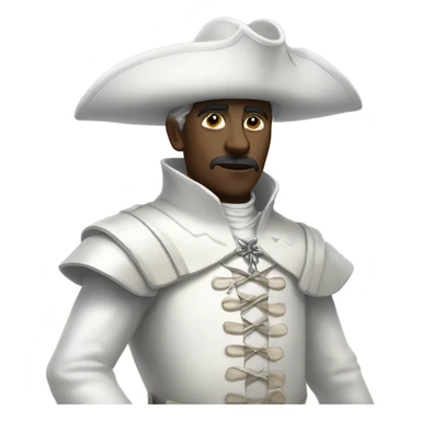 Conquistador all white ancestor full body ghost  sticker