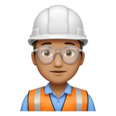 Civil engineer wearing white cap sticker