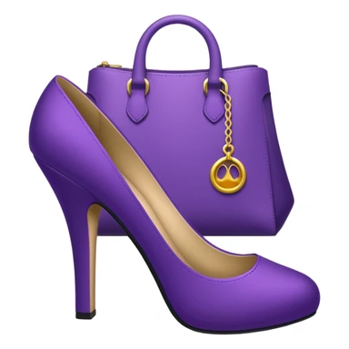 royal purple heels, cosmetics and bag emojis sticker