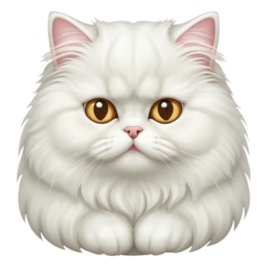 A white Persian cat with a voracious appetite sticker