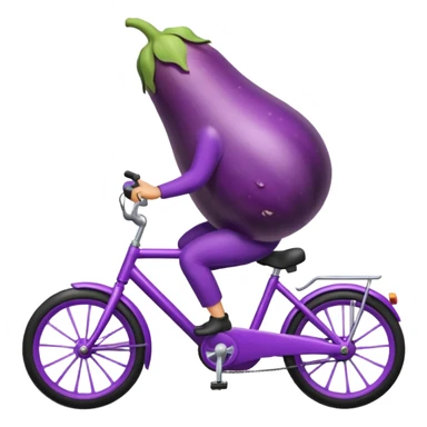 Egg plant riding a bike sticker