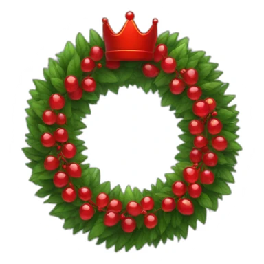 red crown wreath with a red water drop on the inside of the wreath sticker