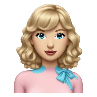 Taylor Swift with a Pink and light-blue bodysuit sticker