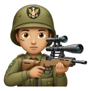 An army policeman aiming with a sniper rifle. sticker