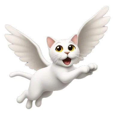 Cat flying in the sky sticker