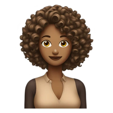 Woman curly hair drink whisky sticker